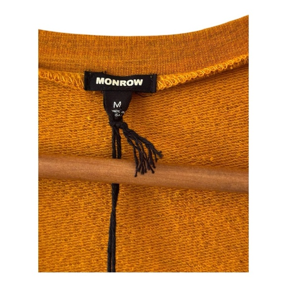 MONROW SUPERSOFT SHORT SLEEVE V DRESS WITH TIE Women’s Size M Mustard - Picture 9 of 10